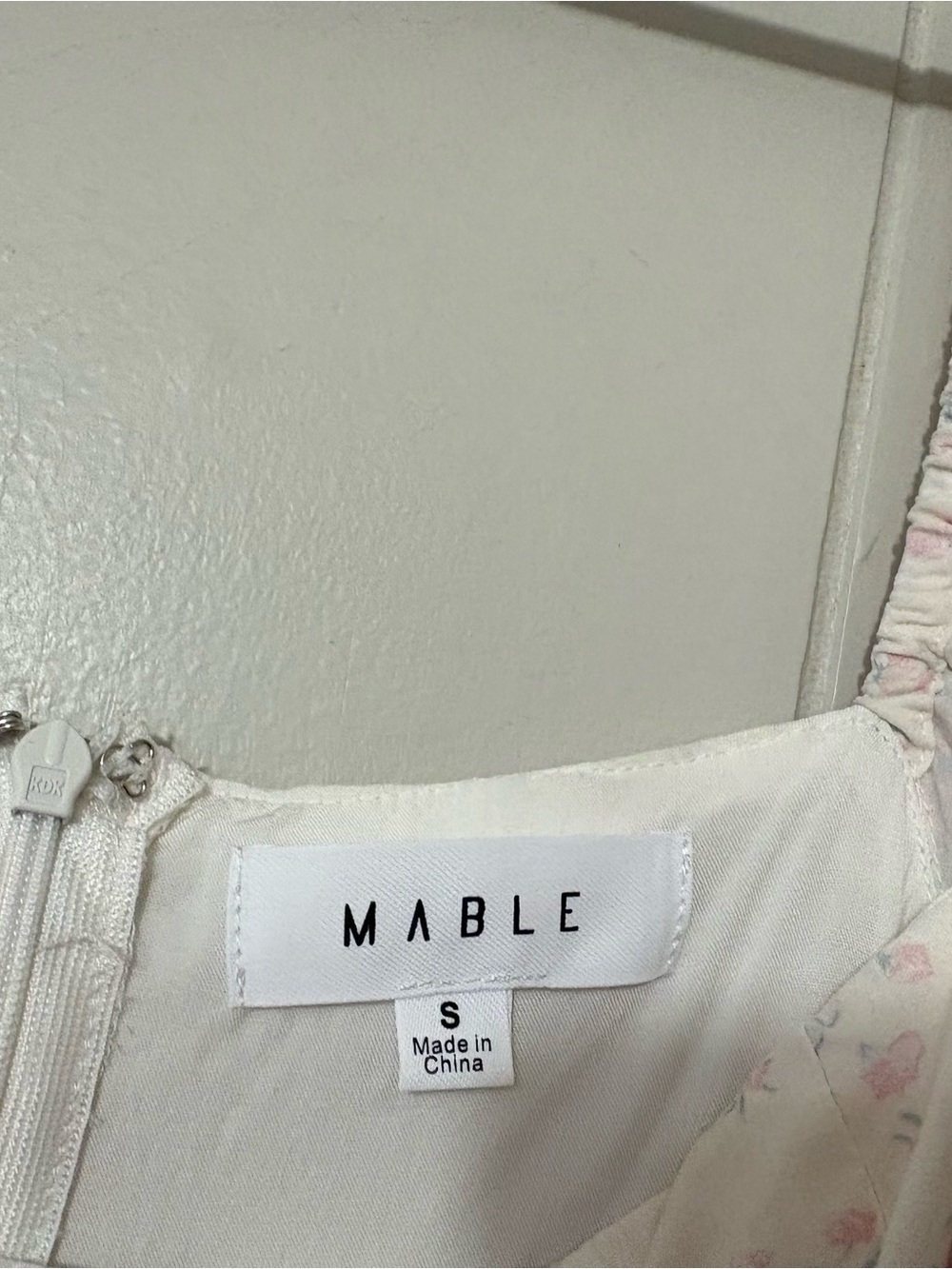 Mable Floral Puff Sleeve Square Neck Mini Dress White Pink Cottagecore S - Picture 3 of 11
